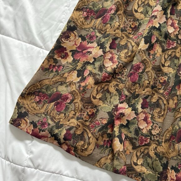 Vintage Maxi Skirt Pockets Womens Brown Floral Boho Fairy Grunge Peasant 90s - Picture 2 of 10